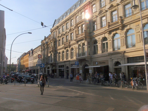 We're walking westward in former East Berlin.